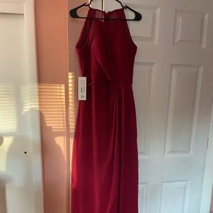 Azazie Floor Length Burgundy Bridesmaid Dress